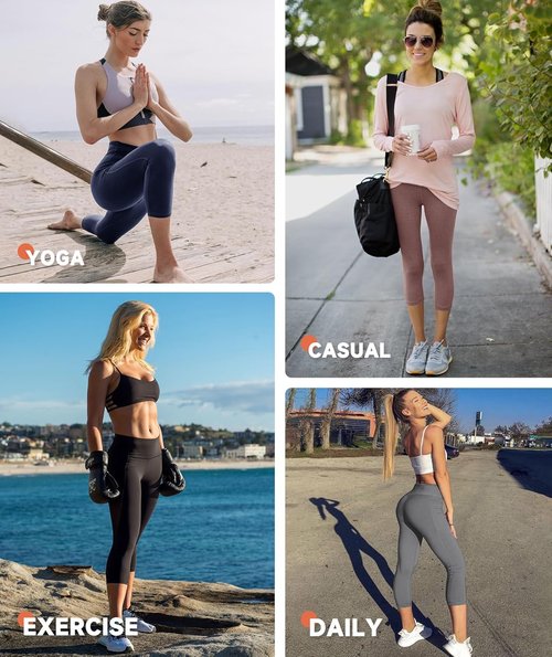 GAYHAY High Waisted Capri Leggings - Soft Slim Yoga Pants for Running & Cycling | Women's Workout Wear