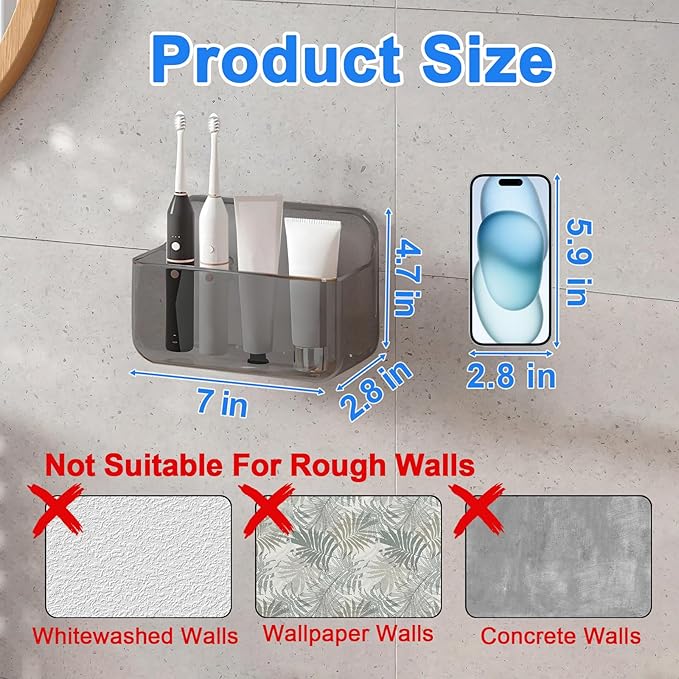 Diesisa 2pc Acrylic Wall Mount Organizer, Adhesive Cabinet Door Organizer