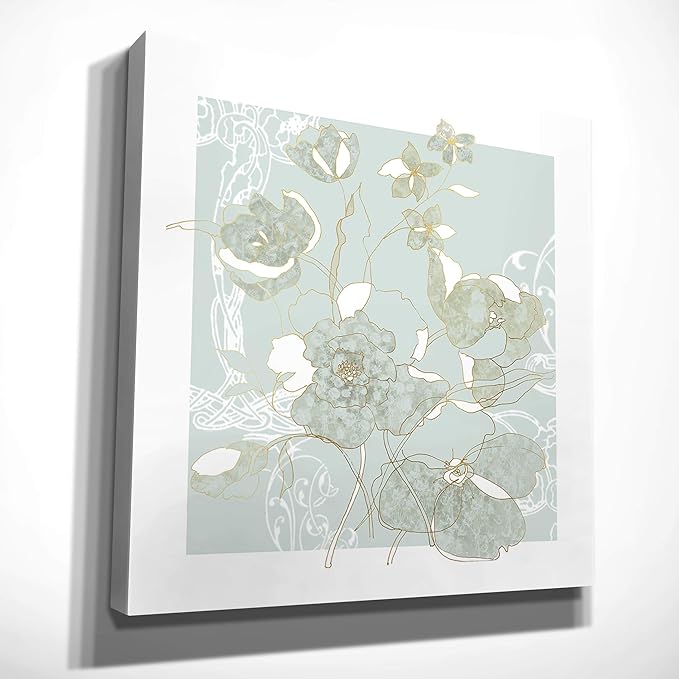 Wexford Home Filigree Floral II Gallery Wrapped Canvas Wall Art, 40x40,