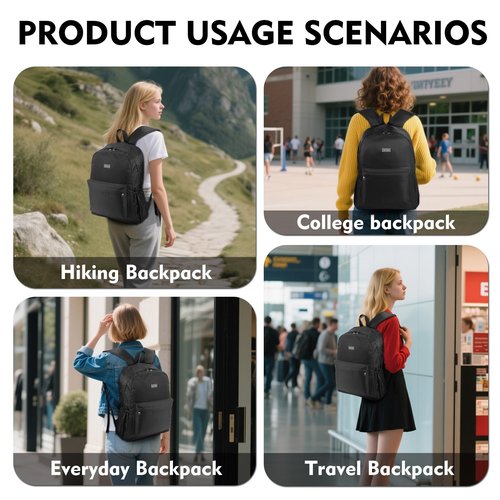 AOTIAN 17-Inch Backpack for Adult, Durable Lightweight Bookbag for Boys & Girls, Daypack for College, Work, Travel & Hiking