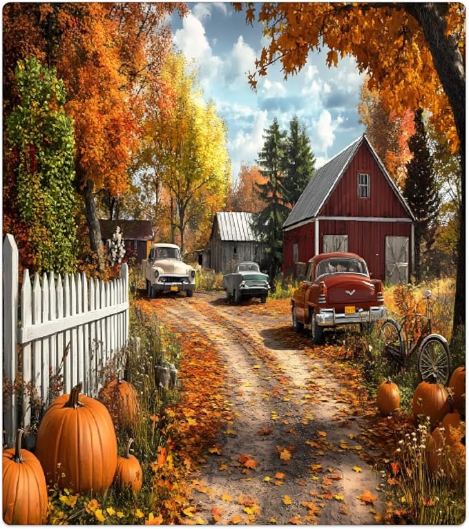 Autumn Farm Landscape Dishwasher Magnet Cover for The Front Magnetic Dishwasher Door Covers Dish Washer Sticker Wrap Home Decorative Appliances Panel Decal Kitchen Decor 23" x 26" (Magnetic)