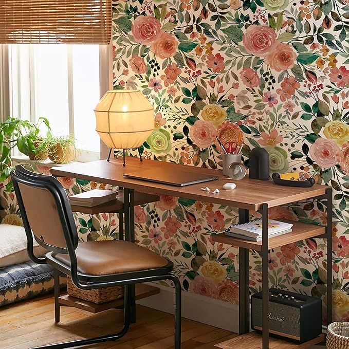 Floral Pattern Self-Adhesive Contact Paper, Oil and Water Resistant Drawer