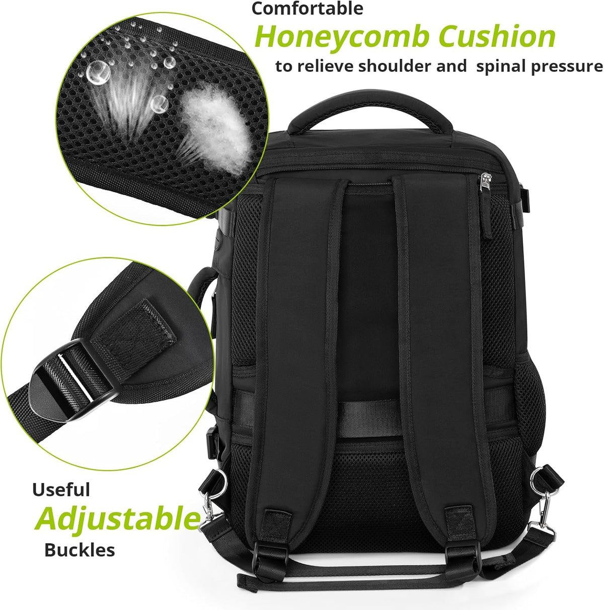 Snoffic Travel Backpack - Waterproof Laptop Bag with USB Charging Port | 17-Inch, Flight Approved