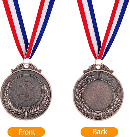 Award Medals | 1st, 2nd, 3rd Place Gold, Silver, Bronze Metal Medals with Neck Ribbon - 2 Inches