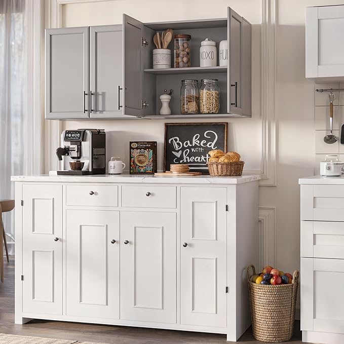 FIMELLO 47.2" W Wall Cabinets for Laundry Room, Kitchen Wall Cabinets, Hanging