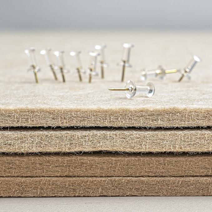 Bulletin Board, 24 x 18 inches Decorative Felt Pin Board, Cork Board Alternative