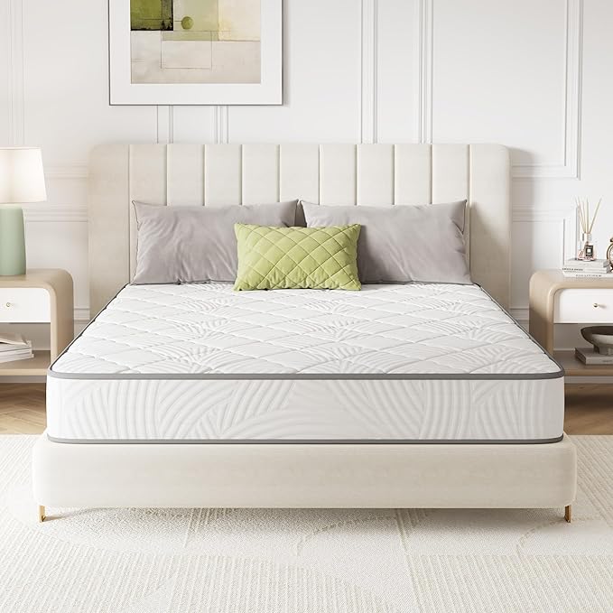 Novilla Twin Size Mattress, 8 Inch Twin Mattress Hybrid with Comfy Support, Bed Mattresses in a Box with Individual Pocket Springs for Motion Isolation & Pressure Relief, Certipur-Us Certified