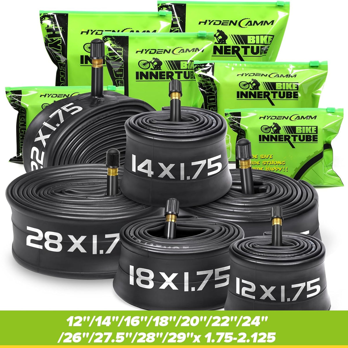 Reliable Bicycle Tube by [Brand Name] - 12" to 29" Sizes with 32mm AV Schrader Valve & Tire Levers