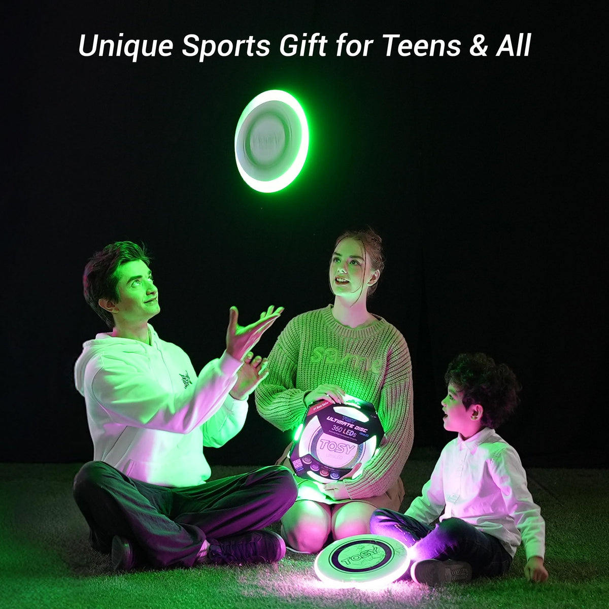 TOSY Flying Disc - 36 Monocolor LEDs, Super Bright, Smart Modes, Easter Basket Stuffers Gift, Camping Toy for Kid/Teen/Adult, Auto Light Up, Rechargeable, Waterproof, 175g