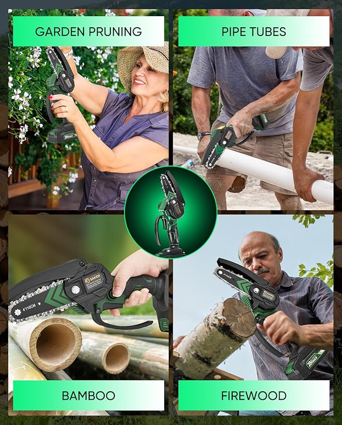 Saker Mini Chainsaw,2026 New Upgrade Electric Chainsaws,Portable Chain Saw Cordless Battery Powered,Small Handheld Chain Saws Pruning Shears Saw for Wood Tree Branches,Courtyard and Garden