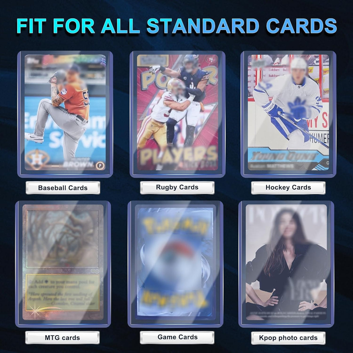 Skiennix 1000 Card Sleeves - Clear Hard Plastic Protectors for Trading Cards | 3" x 4" Size