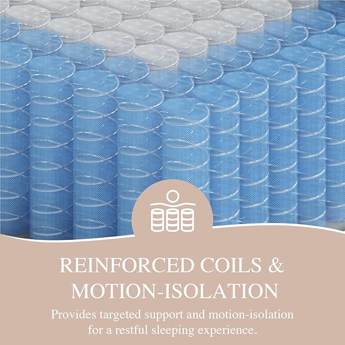 Sleepmax Full Mattress 12 Inch - Hotel-Collection Hybrid Mattress Pain Relief - Deep Sleep Mattress in a Box Extra Lumbar Support - Fiberglass-Free Bed, CertiPUR-US Certified, 365-Night Trial