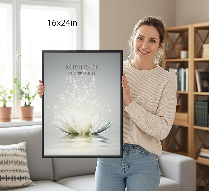 Floating Framed Zen Wall Art, Just Breathe Picture Poster