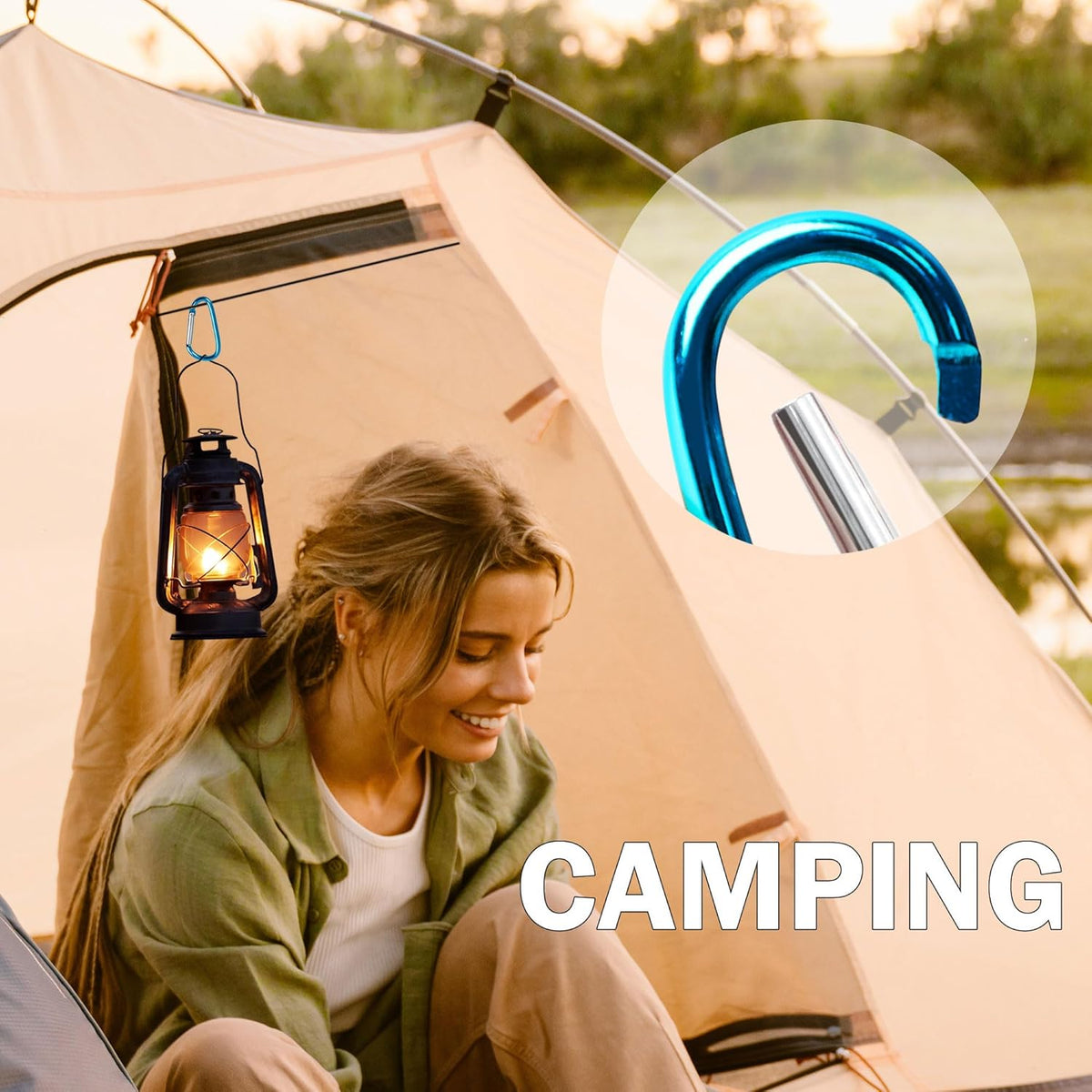 Teal Aluminum Carabiner Keychain Clips - 5PCS Spring Snap Hooks for Outdoor Gear