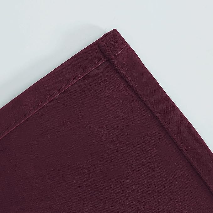 LEMOMO Burgundy Red Thermal Blackout Curtains/52 x 72 Inch/Set of 2 Panels Room