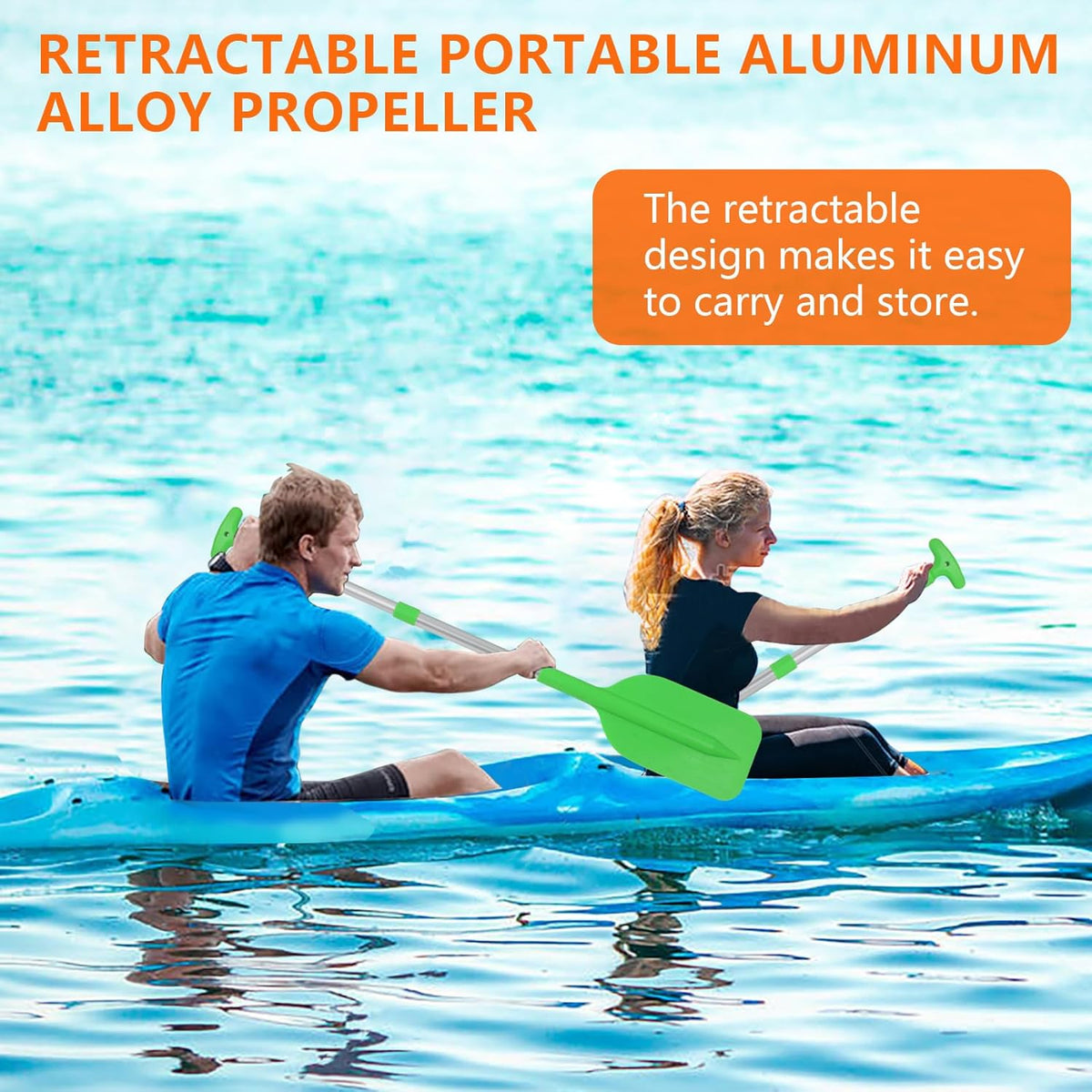 Skiennix Telescoping Boat Paddle - Collapsible Oar with Anti-Slip Grip | 2-Pack for Kids & Adults