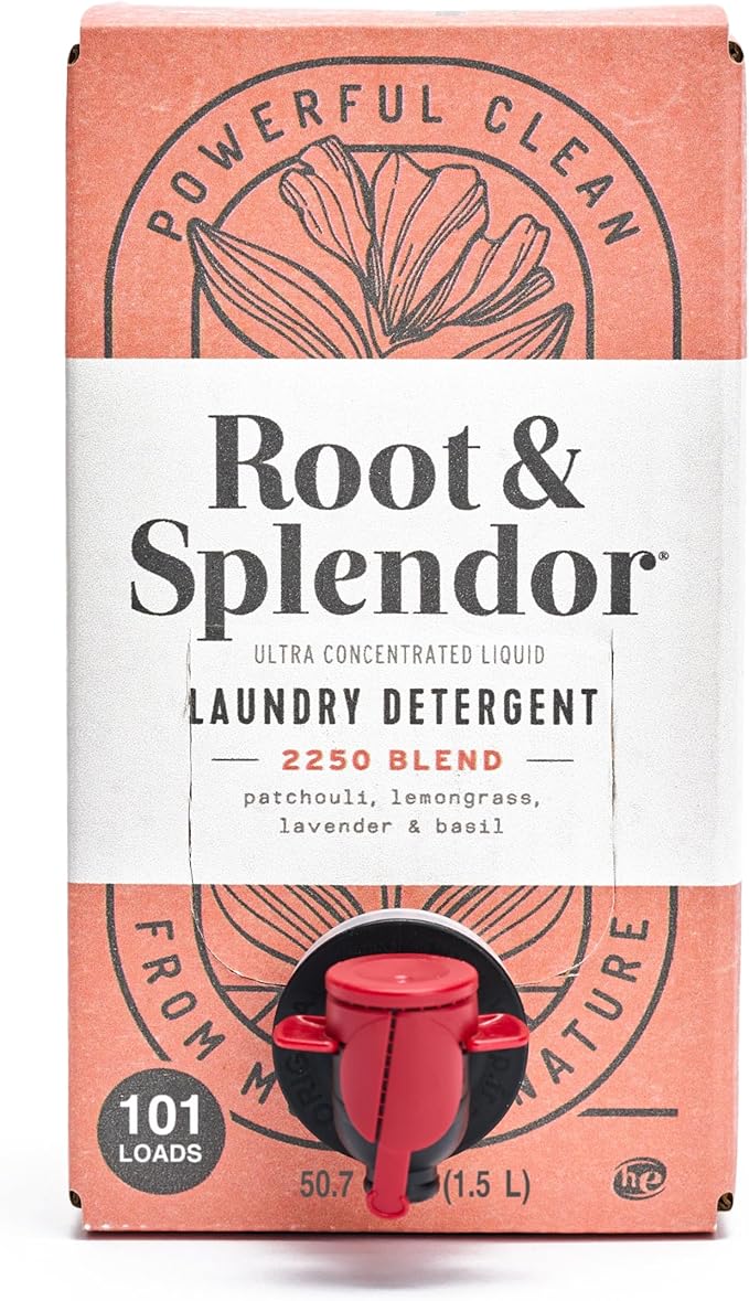 Root & Splendor Ultra Concentrated All Natural Laundry Detergent Liquid - Plant Based, Enzymatic Laundry Soap, 2250 Scent, 1.5 Liter, 100 Loads