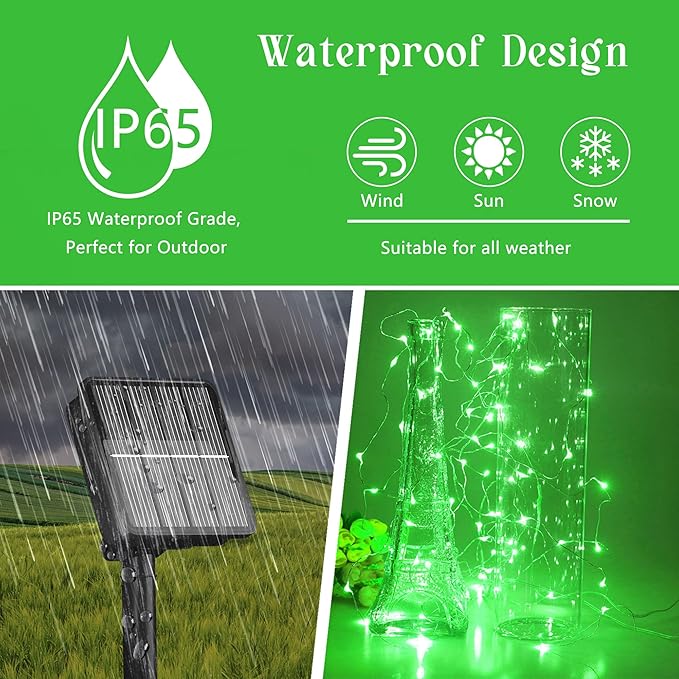 Selarlyt Solar String Lights for Outside, 72Ft 200 LED Solar Fairy Lights with 8 Modes, Solar Powered Fairy Lights Waterproof for Christmas Tree Garden Party Wedding Decor.（Green）