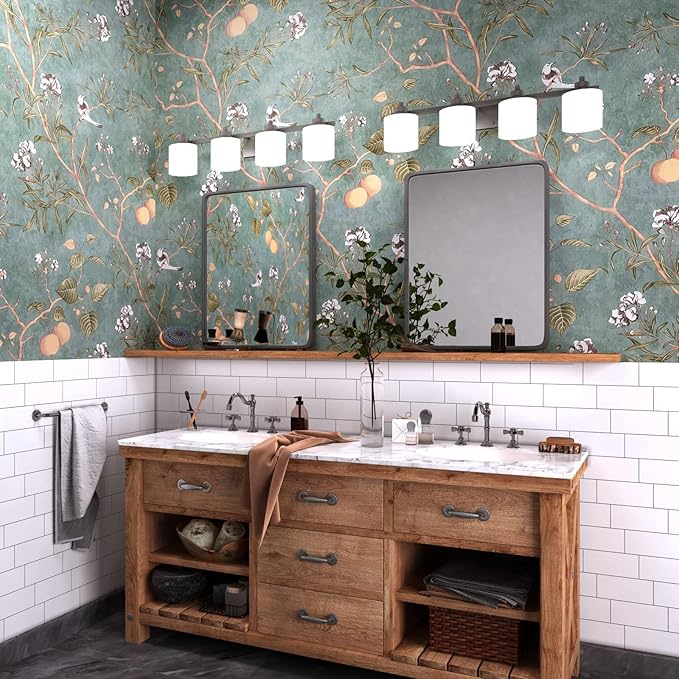 Laatse Green Floral Wallpaper Peel and Stick Bird Wallpaper 17.5" x 78.7"