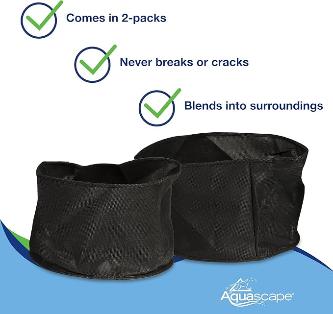 Aquascape 98500 Fabric Plant Pot 12" Round x 8" Deep (2 Pack) for Pond Water Feature and Garden