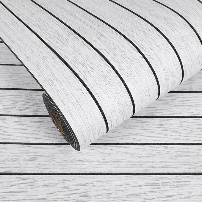 VEELIKE Whitewashed Oak Wood Wall Panel Peel and Stick Foam Slat Panels