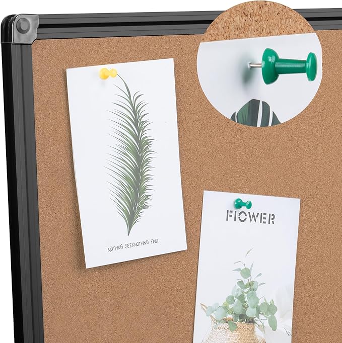 Extra Large Cork Bulletin Board 72" X 48", Foldable Notice Pin Board