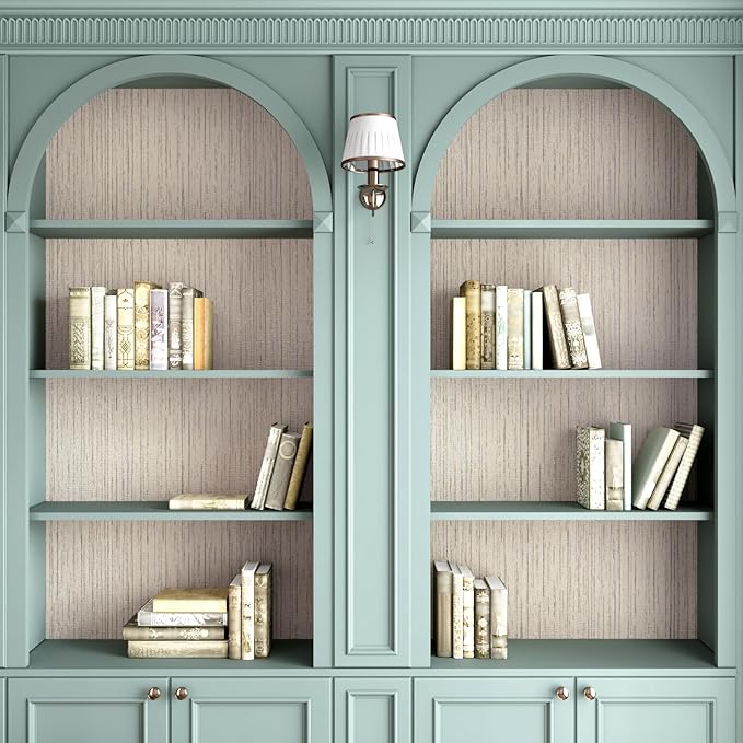 CRE8TIVE Large Size 24"x354" Cream White Grasscloth Peel and Stick Wallpaper
