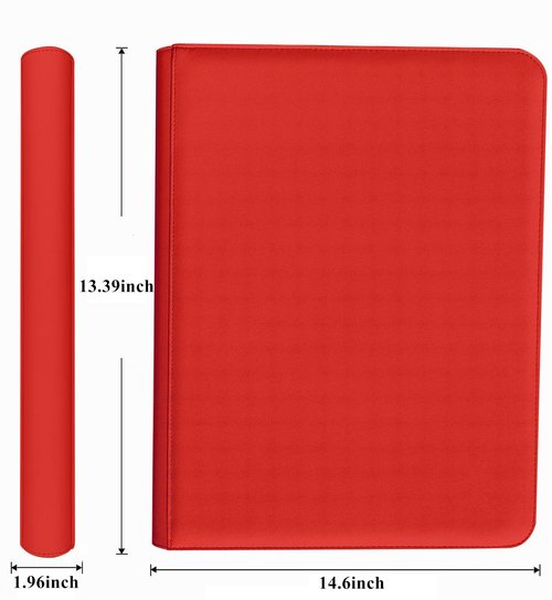 60 Pockets Graded Card Binder, Toploading PSA Slab Holder Album, PU Leather Graded Card Storage Binder, Premium 6 Pocket PSA Card Binder Album with Sleeves (Red)