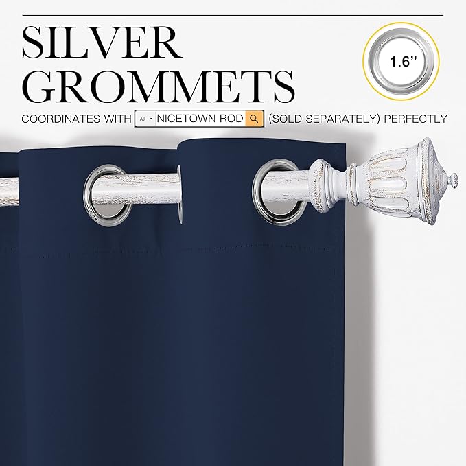 NICETOWN Blackout Draperies Curtains, All Season Thermal Insulated Solid