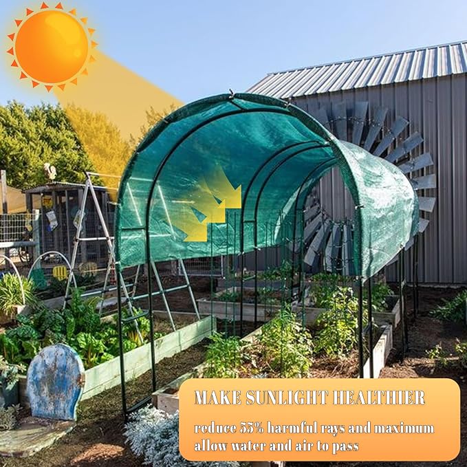 Cool Area 55% 10x20ft Sunblock Shade Cloth Cover Mesh UV Resistant Net for Garden Flower Plant Greenhouse, Dark Green