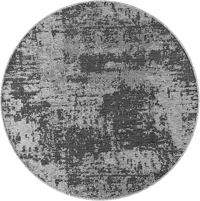 Keen Home Design Terrace Outdoor Round Rug - 8ft Round Washable Indoor/Outdoor Rug for Patio, Kitchen, Balcony, Beach, Garden, Deck and Porch, Size: 7'7" Round
