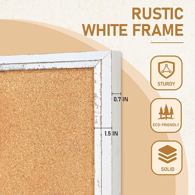DOLLAR BOSS White Cork Board for Wall