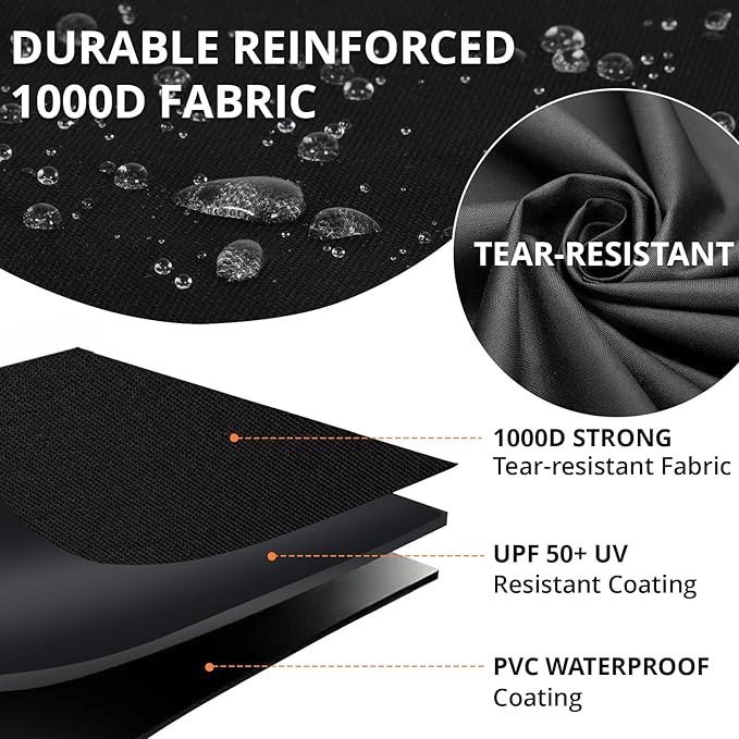 [Upgraded 1000D Heavy Duty Fabric] 63 inch Grill Cover for Weber Genesis 300 Series or II 300 Series and New 2022 Genesis 300,Waterproof 3 Burner Grill Cover,Rip-Proof BBQ Cover,Compared to Weber 7757