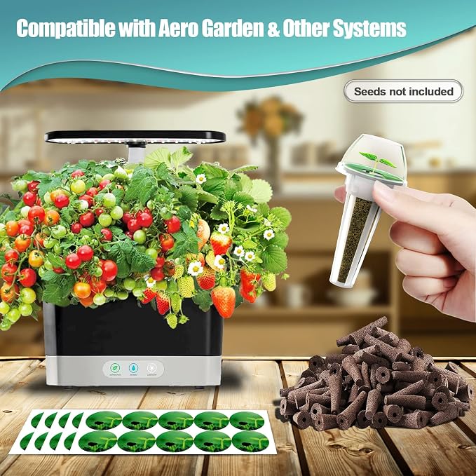 Haligo 150pcs Seed Pod Kit for Hydroponics, Grow Anything Kit with 100pcs Grow Sponges, 50pcs Pods Labels, Hydroponics Pods Replacement Compatible with Hydroponics Growing System from All Brands