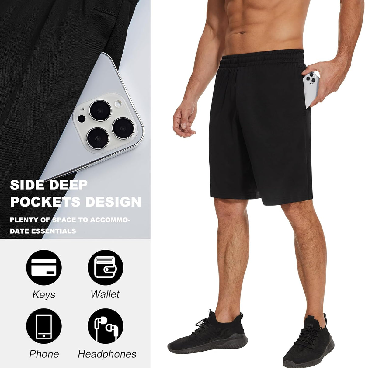 TVKSOM Men's Athletic Shorts - Quick Dry Basketball Shorts with Pockets | 7-Pack, Comfortable Fit
