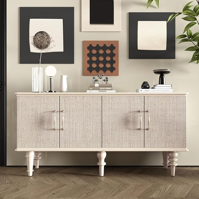 CRE8TIVE Wide 24"x118" Cream White Grasscloth Wallpaper Textured Wallpaper