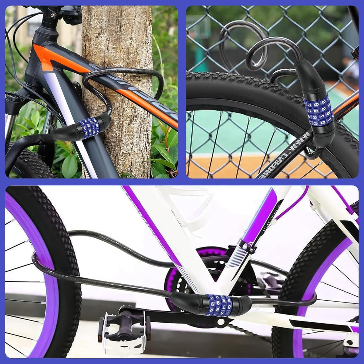 Skiennix Bike Lock Cable - 4-Digit Resettable Security Lock for E-Scooters & Bicycles