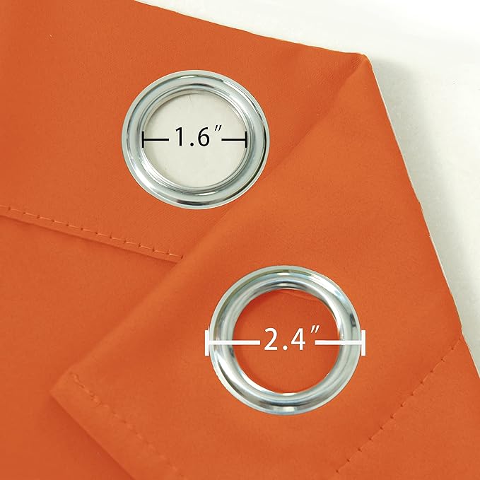 LEMOMO Blackout Curtains 52 x 84 inch/Orange Curtains Set of 2 Panels/Thermal