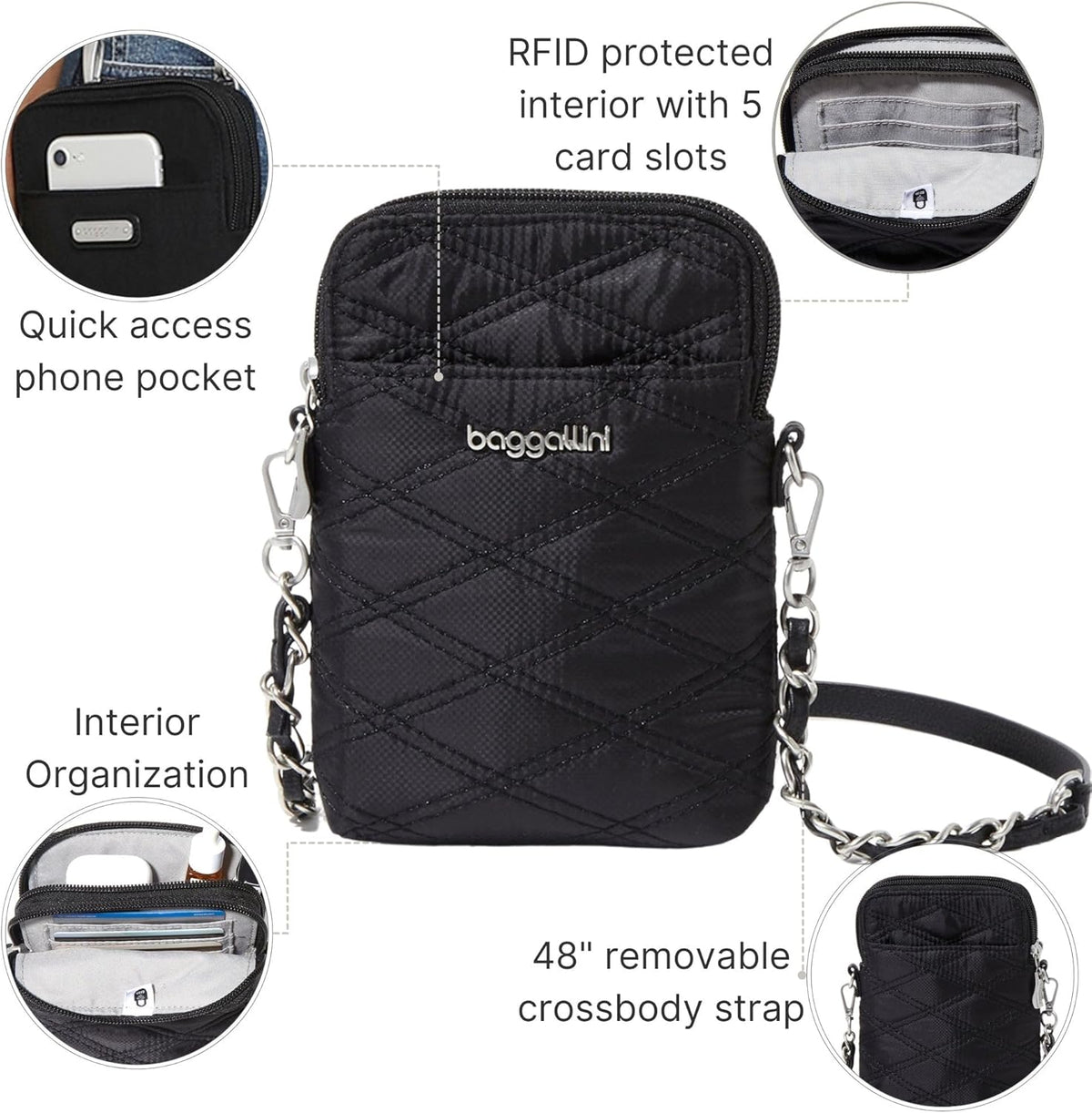 Baggallini RFID Bryant Crossbody Bag - Stylish & Functional | New Classic Collection