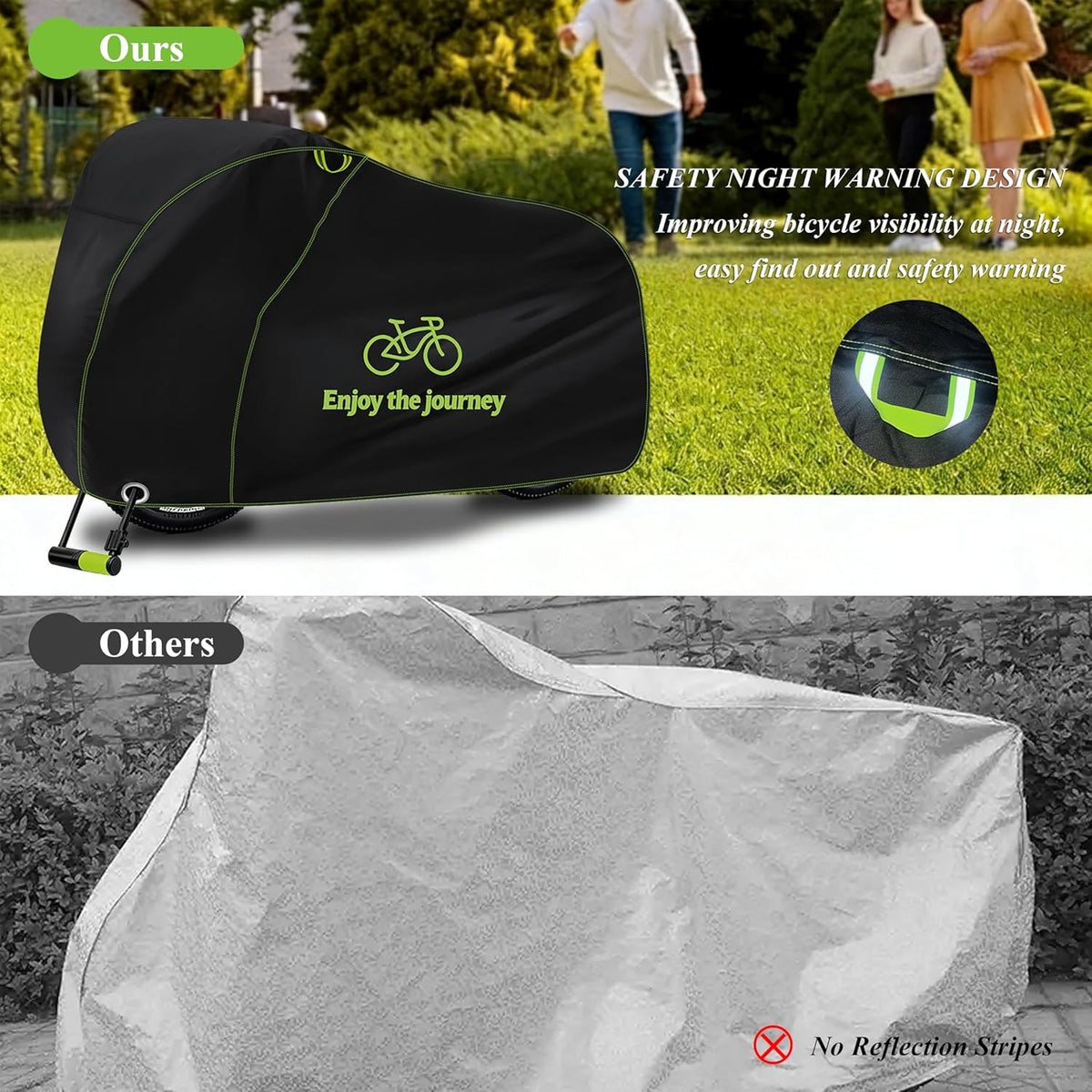 Skiennix Bike Cover for 2 Bikes - Waterproof Outdoor Protection Against Rain, Sun, and Dust