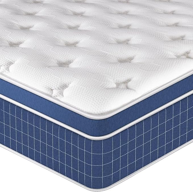 inight 10 Inch Twin Mattress, Twin Size Mattress Hybrid in a Box for Pressure Relief, Gel Memory Foam Medium Firm Mattress with Wrapped Pocket Springs for Pain Relief Comfort Sleep, 180 Night Trial
