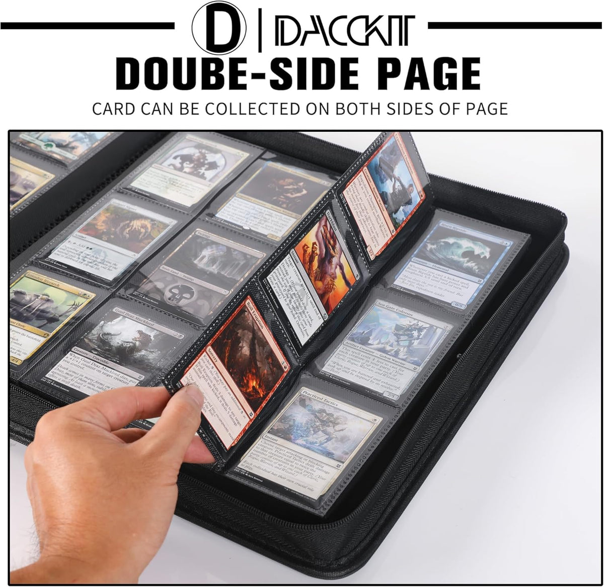 Premium Card Binder - 12 Pocket Design for 1200 Trading & Sports Cards | Model D, Bright Orange