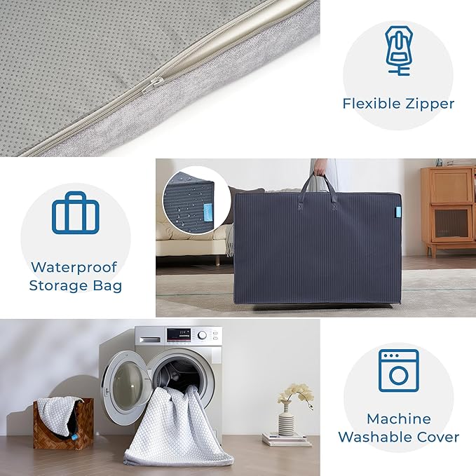 Odorless Foldable Mattress Twin XL 80" x 38" x 4", 4 Inch Folding Foam Mattress with Storage Bag, Trifold Memory Foam Mattress for RV, Guest Bed
