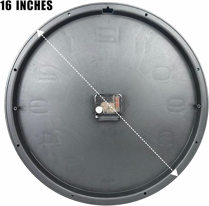 Plumeet 16'' Extra Large Wall Clock, Battery Operated Wall Clocks Silent