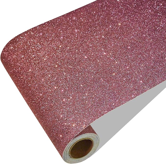 CRE8TIVE Glitter Wallpaper Border Peel and Stick Rose Gold Wallpaper Wall