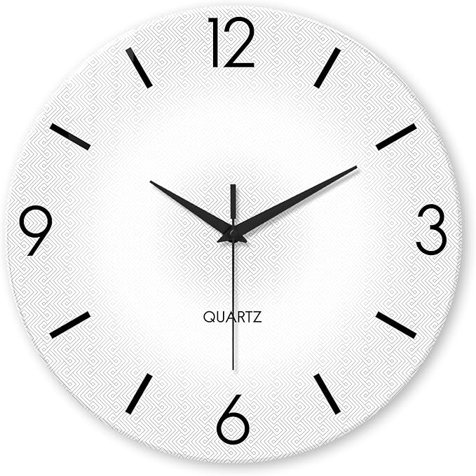 XFM Large Minimalist Wall Clocks Battery Operated 24 Inch White Modren Wall