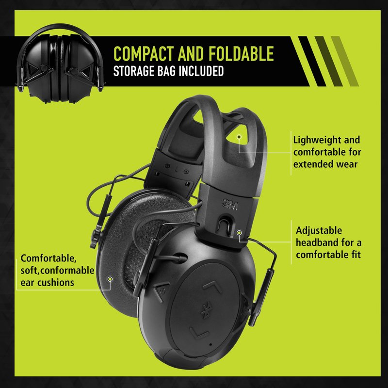 Peltor Sport Tactical 500 Bluetooth Hearing Protection Ear Muffs, 25 dB Noise Reduction Rating, Electronic Hearing Protection Headphones for Shooting, Hunting, Mowing, Construction, Concerts, & More