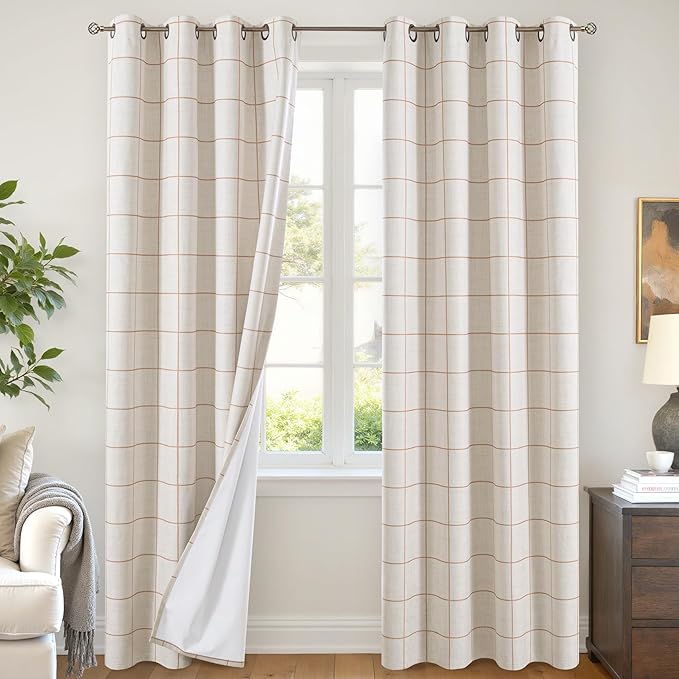 Lajode Linen Blackout Curtains for Living Room