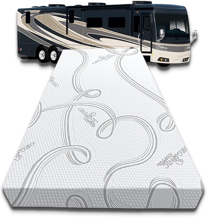 FoamRush 3-Inch Bunk (42" x 80") High Density Foam RV Mattress Replacement with Cotton Cover, Medium Firm, Pressure Relief Support, Travel Camper Trailer Truck, Made in USA, CertiPUR-US Certified