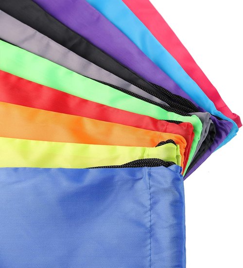 GoodtoU Drawstring Bags - 20 Pack Nylon Cinch Backpacks for Gym & Travel | Lightweight 15.5x13.5 Inch, 10 Colors